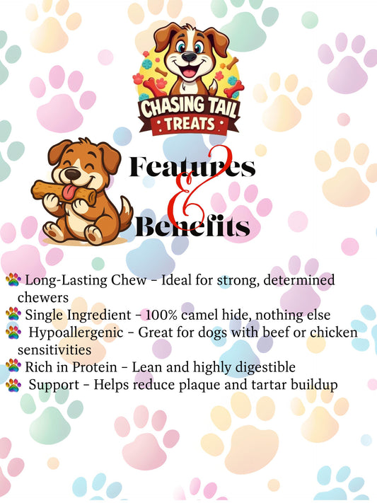 Natural Dog Treats - Jumbo Camel Skin Roll