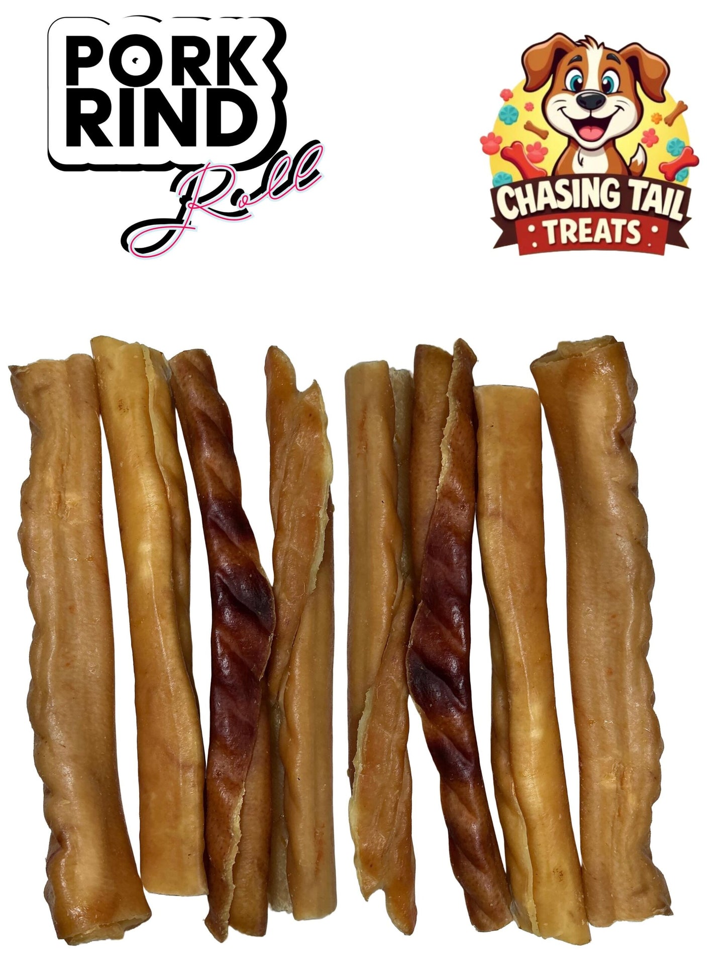 Natural Dog Treats - Pork Rind Roll - Hypoallergenic, Protein Rich