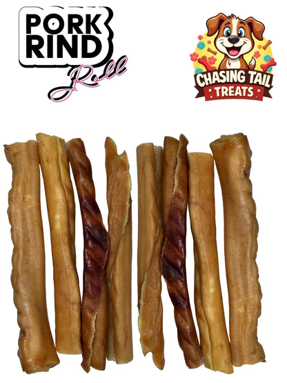 Natural Dog Treats - Pork Rind Roll - Hypoallergenic, Protein Rich