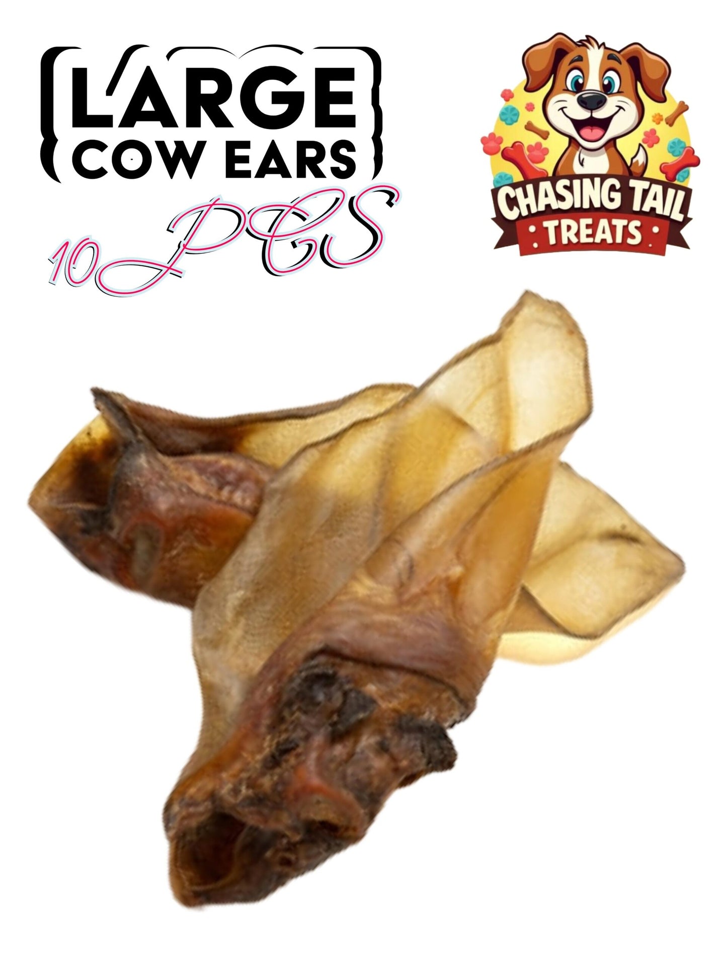 Natural Dog Treats  - Cow Ears - no fur - 10PCS