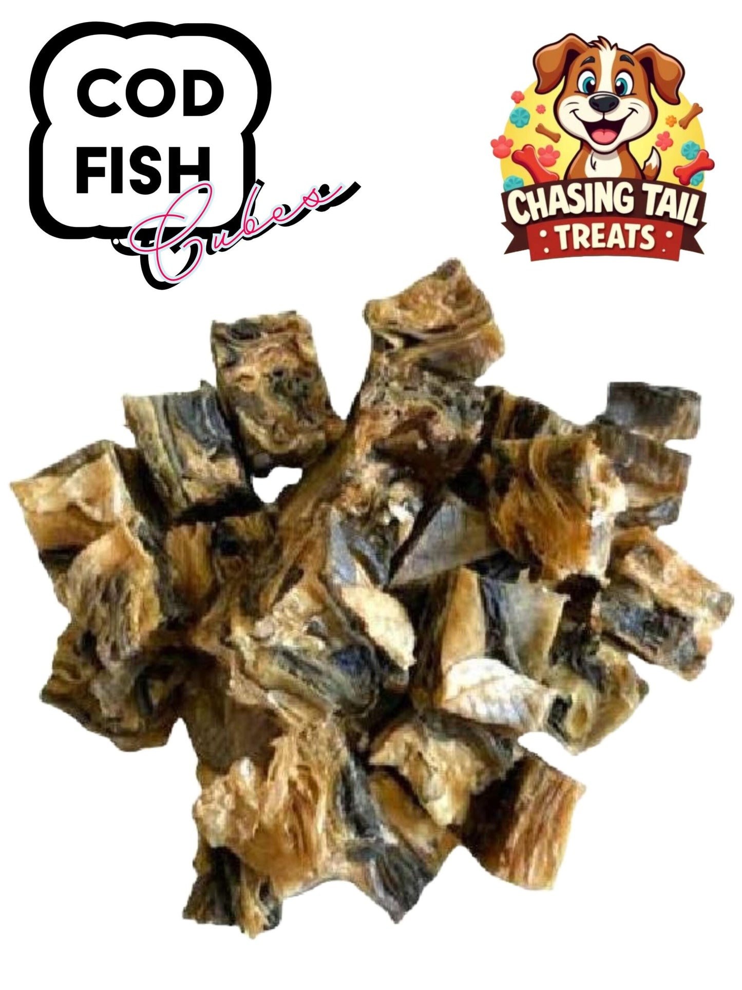 Natural Dog Treats - Fish Cubes 200G - Great Source of Vitamins and Omega-3 Fatty Acids
