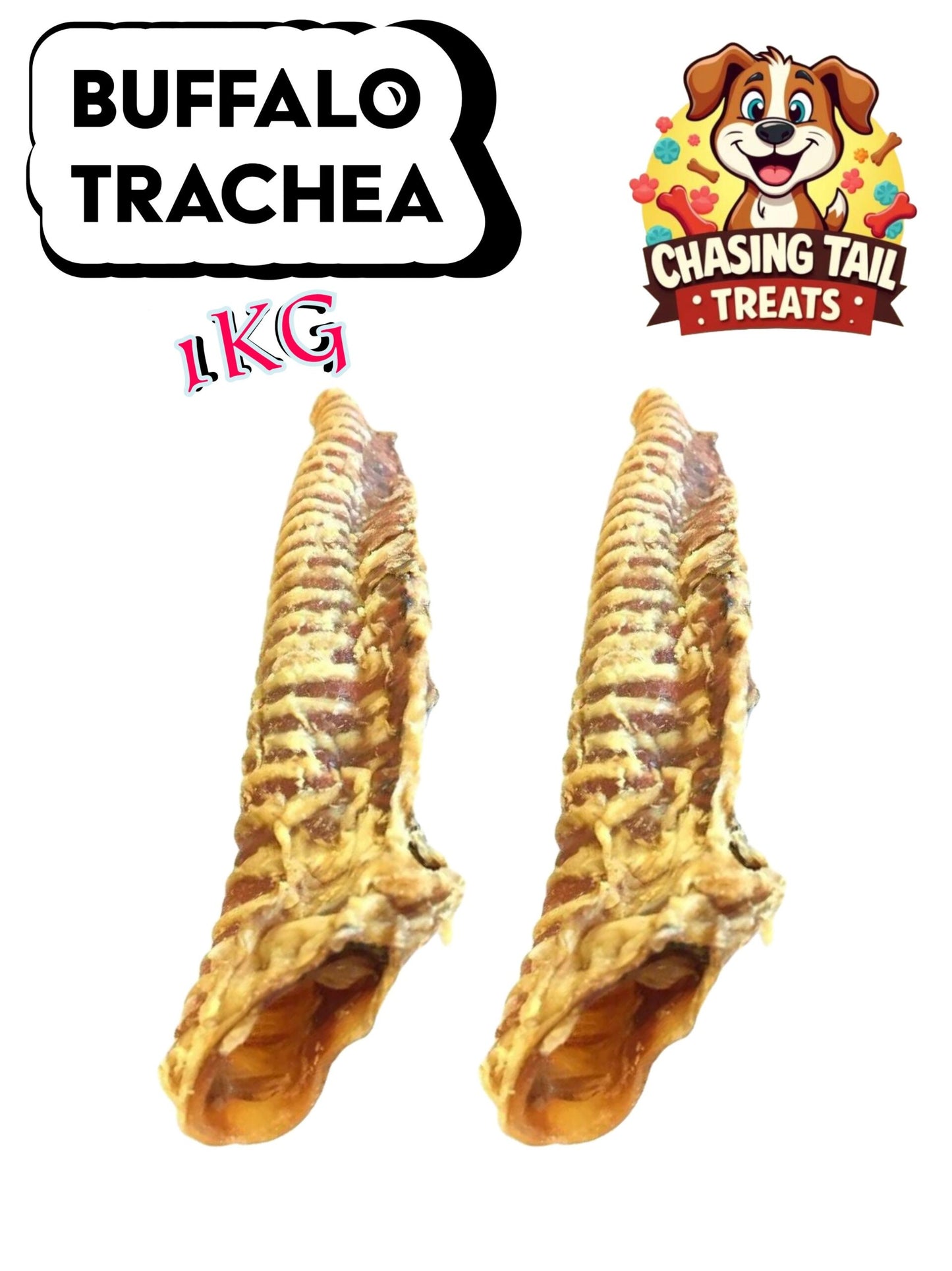 Natural Dog Treats - Buffalo Trachea - 1KG
