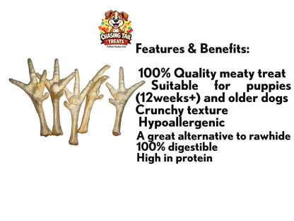 Natural Dog Treats -Chicken Feet Puffed