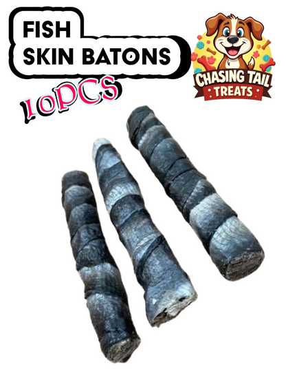 Natural Treats - Fish Skin Batons -10pcs