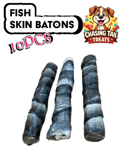 Natural Treats - Fish Skin Batons -10pcs