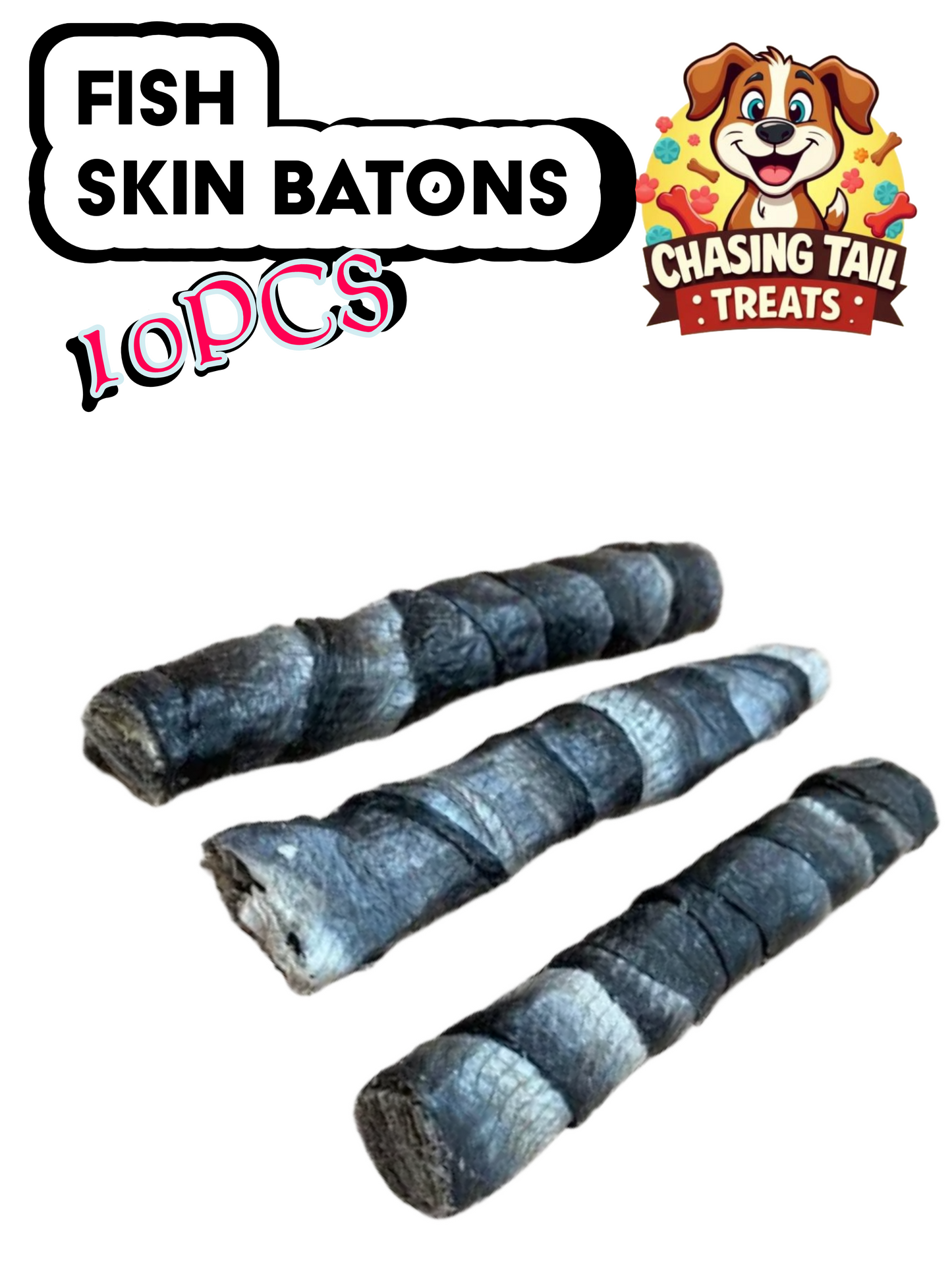 Natural Treats - Fish Skin Batons -10pcs