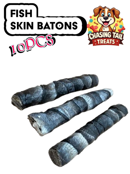 Natural Treats - Fish Skin Batons -10pcs
