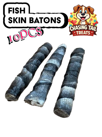 Natural Treats - Fish Skin Batons -10pcs