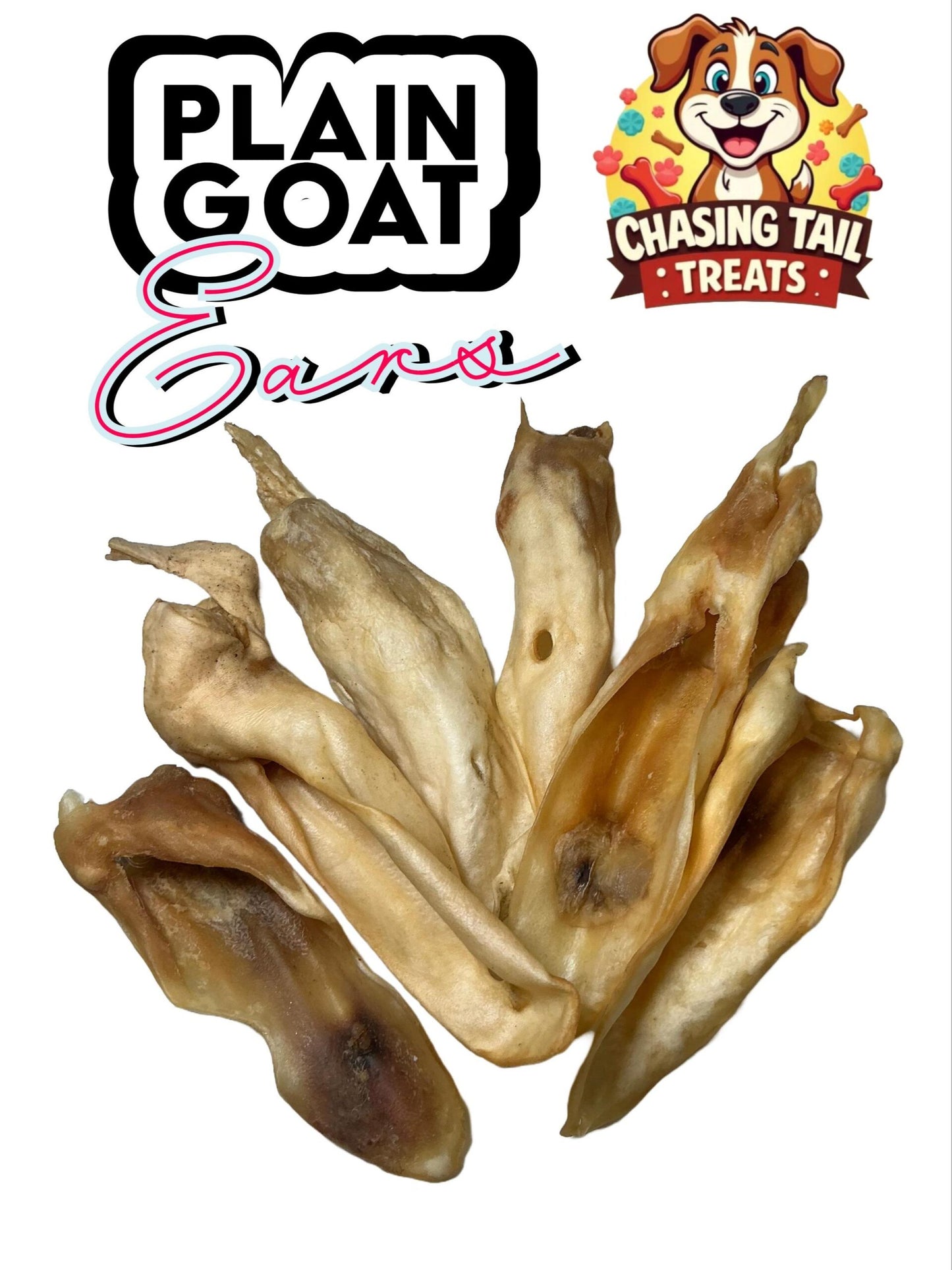 Natural  Dog  Treats  -  Plain  Goat  Ears