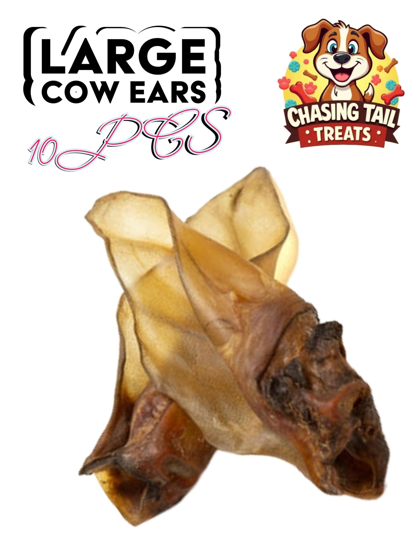 Natural Dog Treats  - Cow Ears - no fur - 10PCS