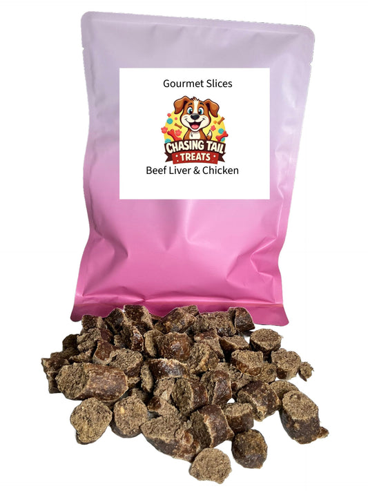 Natural Dog Treats - Gourmet Beef Liver & Chicken Slices