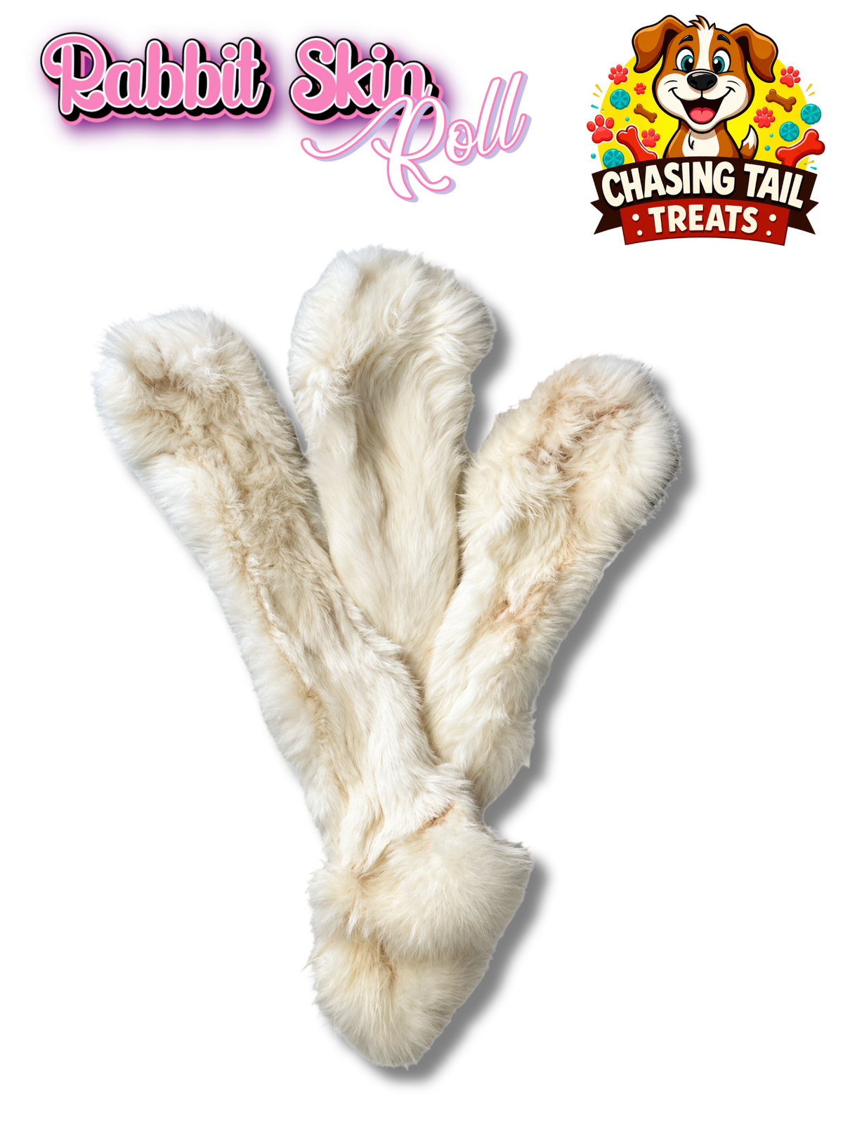 Rabbit Skin Rolls with Fur 50cm