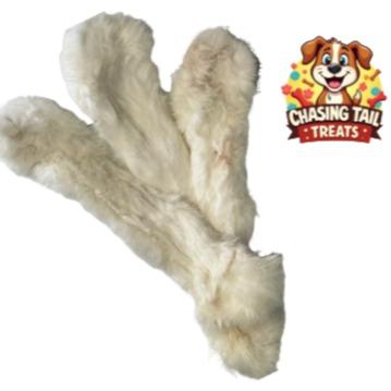 Natural Dog Treats - Rabbit Skin Rolls with Fur 50cm