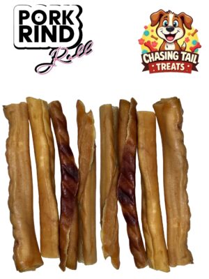 Natural Dog Treats - Pork Rind Roll - Hypoallergenic, Protein Rich