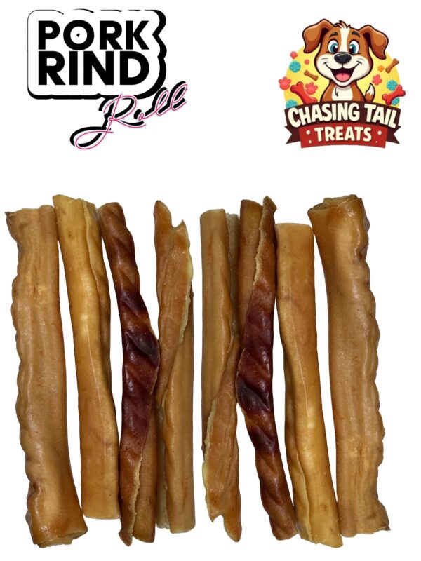 Natural Dog Treats - Pork Rind Roll - Hypoallergenic, Protein Rich