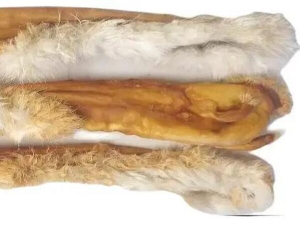 Natural Dog Treats - Rabbit Skin Rolls with Fur 50cm