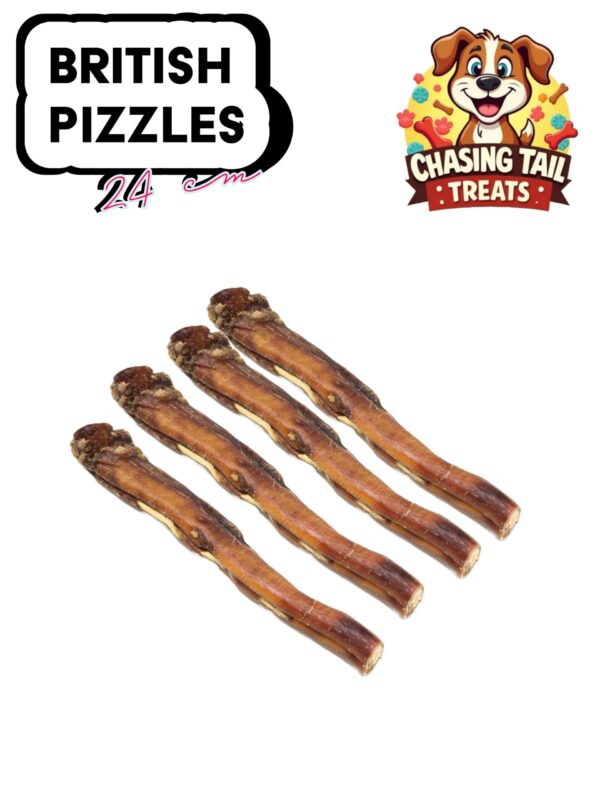 Natural Dog Treats  - British Pizzles "Bully Sticks" - 24cm