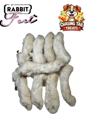 Natural Dog Treats - Rabbit Feet with Fur - 1 KG