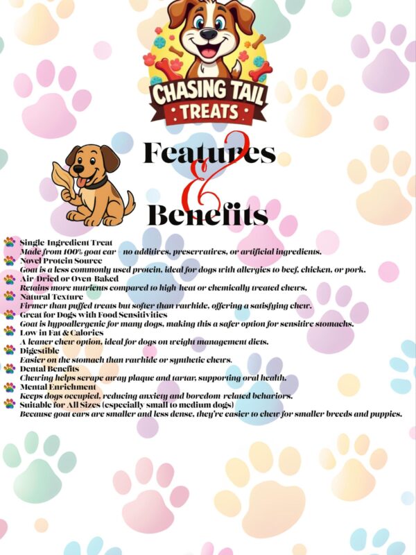 Natural  Dog  Treats  -  Plain  Goat  Ears
