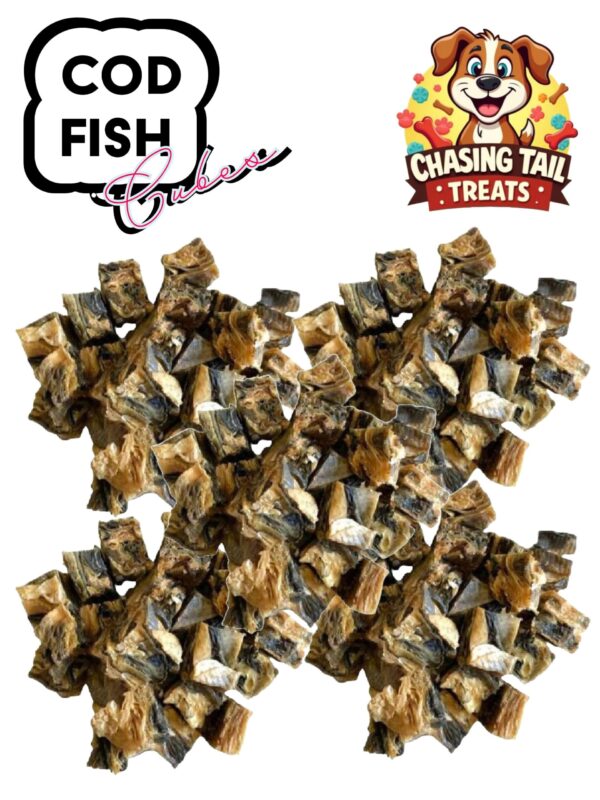 Natural Dog Treats - Fish Cubes 200G - Great Source of Vitamins and Omega-3 Fatty Acids