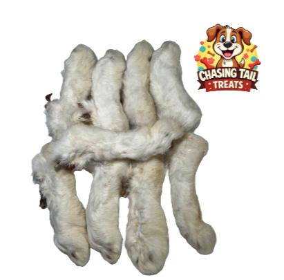 Natural Dog Treats - Rabbit Feet with Fur - 1 KG